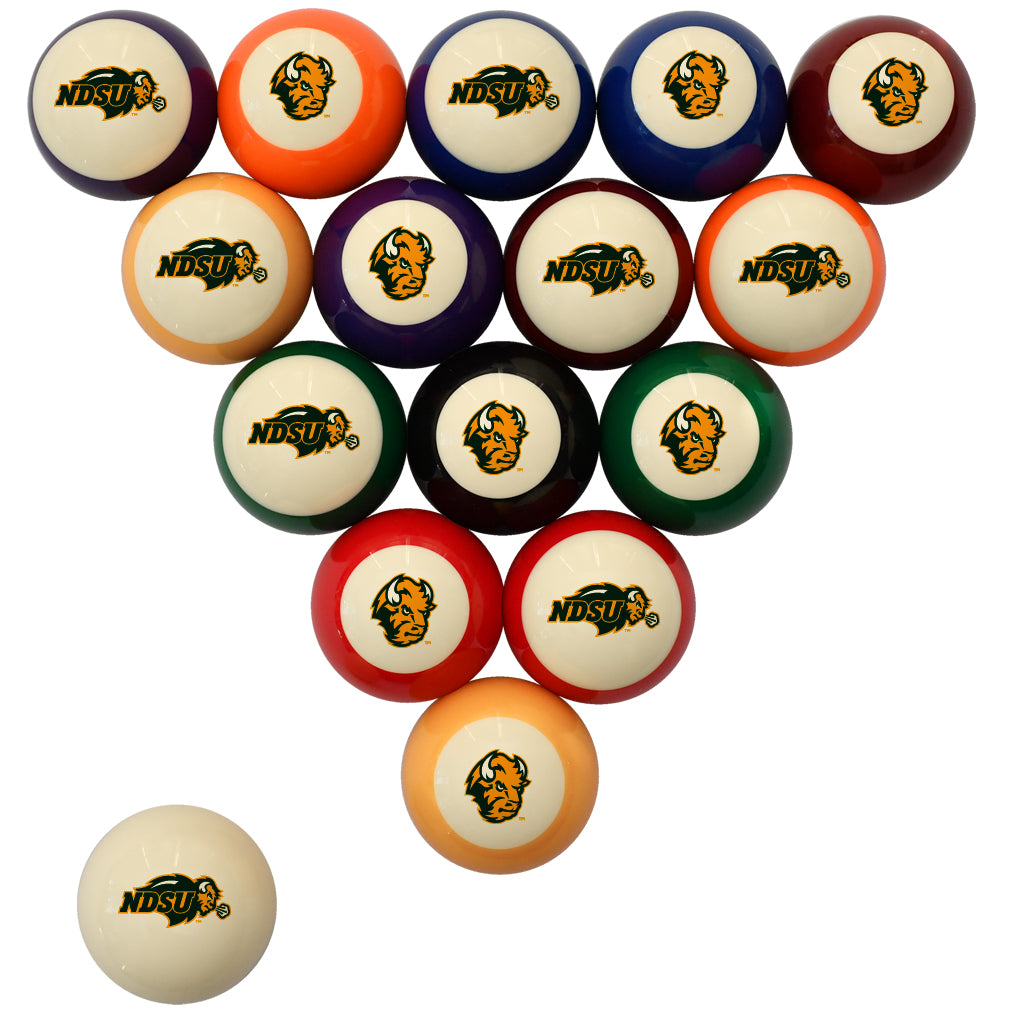 NORTH DAKOTA STATE STANDARD COLOR NUMBERED BILLIARD BALL SET STANDARD COLOR BILLIARD BALL SET - NDSBBSSTD