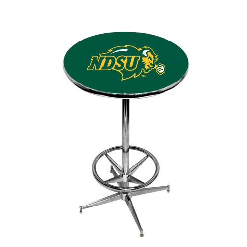 NORTH DAKOTA STATE CHROME FOOT RING PUB TABLE GREEN - NDSPTR101