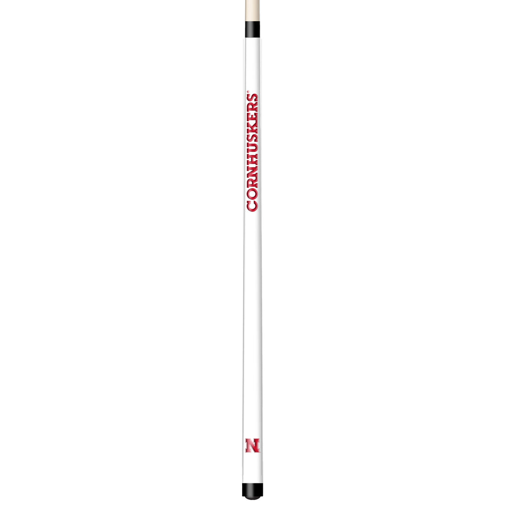 NEBRASKA ENGRAVED BILLIARD CUE WHITE / RED - NEBBCE101-JR