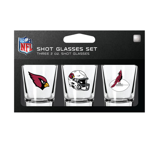 Arizona Cardinals Shot Glass Set 3 Pack - Mojo Licensing