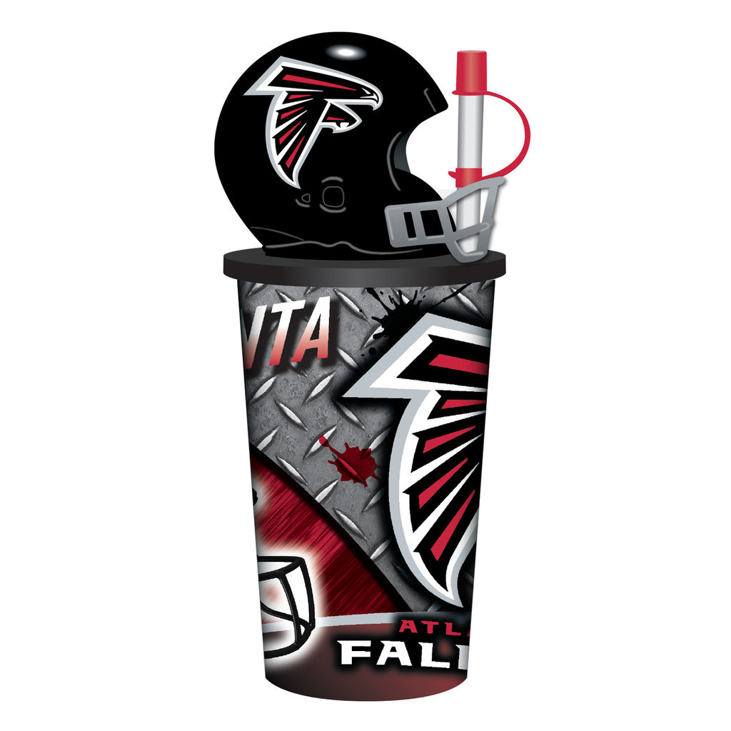 Atlanta Falcons Helmet Cup 32oz Plastic with Straw - Mojo Licensing