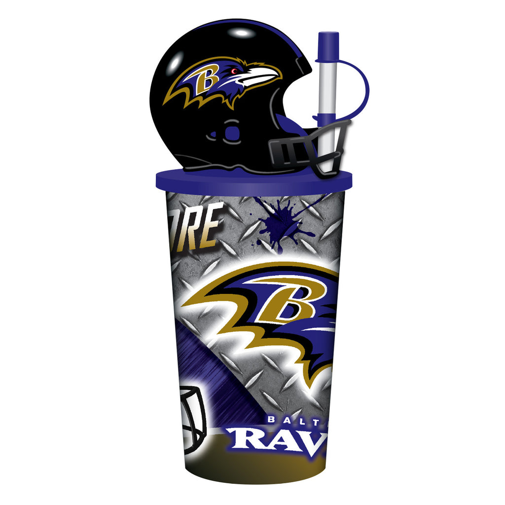 Baltimore Ravens Helmet Cup 32oz Plastic with Straw - Mojo Licensing