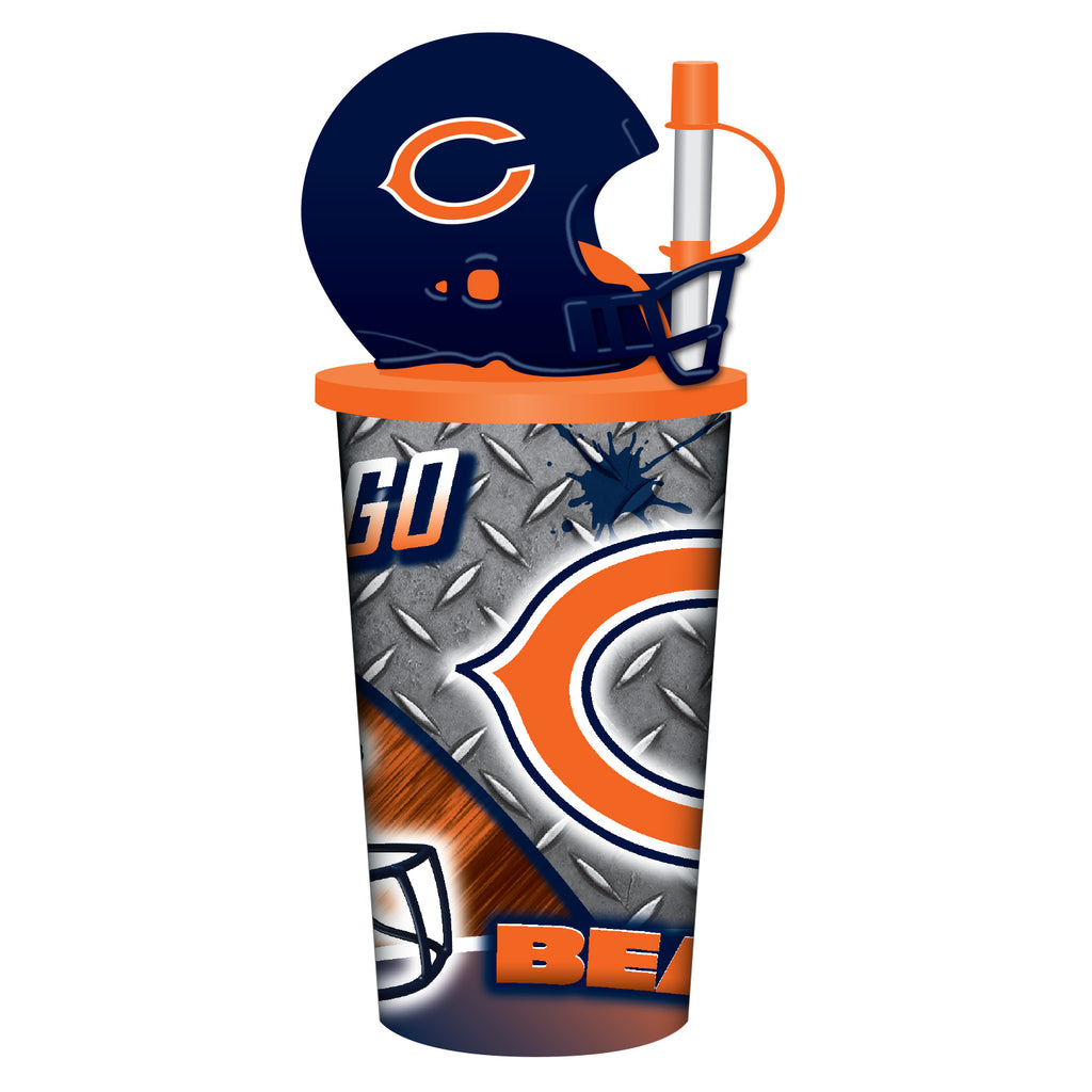 Chicago Bears Helmet Cup 32oz Plastic with Straw - Mojo Licensing