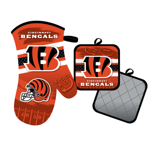 Cincinnati Bengals Oven Mitt and Pot Holder Set - Mojo Licensing