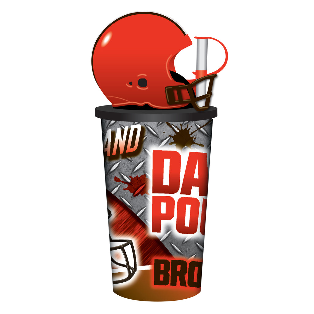 Cleveland Browns Helmet Cup 32oz Plastic with Straw - Mojo Licensing