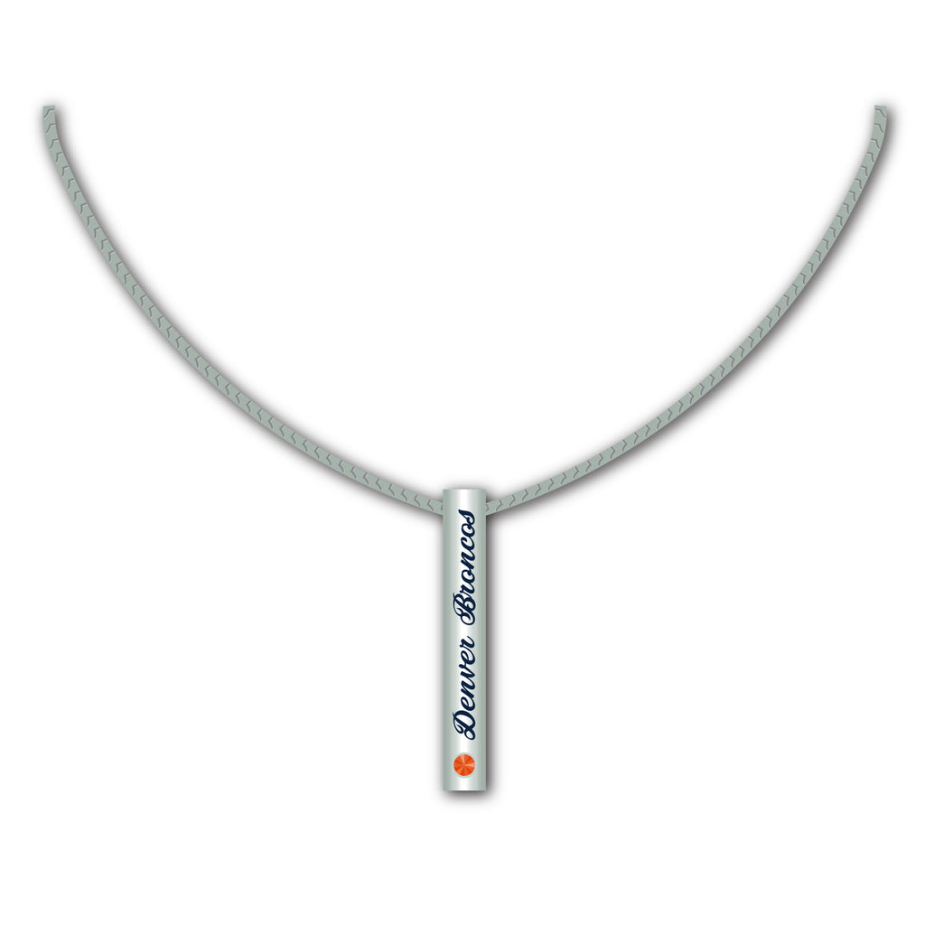 Denver Broncos Necklace Silver Bar - Mojo Licensing