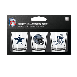 Dallas Cowboys Shot Glass Set 3 Pack - Mojo Licensing
