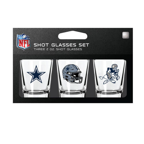 Dallas Cowboys Shot Glass Set 3 Pack - Mojo Licensing