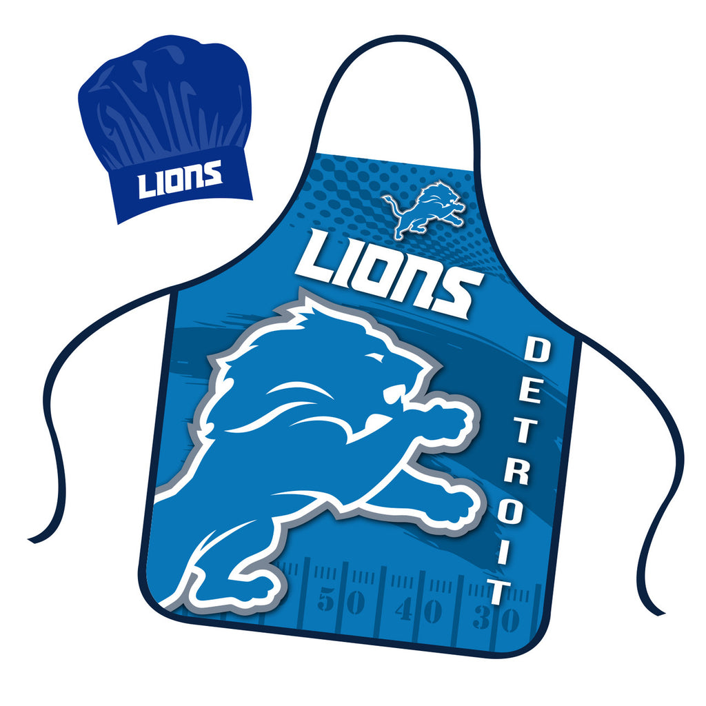 Detroit Lions Chef Hat and Apron Set - Mojo Licensing