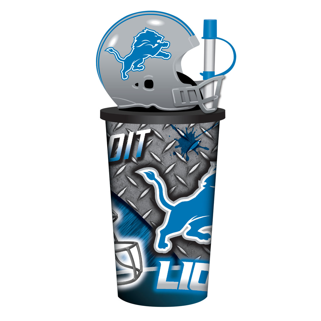 Detroit Lions Helmet Cup 32oz Plastic with Straw - Mojo Licensing