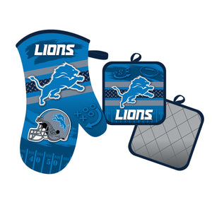 Detroit Lions Oven Mitt and Pot Holder Set - Mojo Licensing