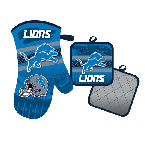 Detroit Lions Oven Mitt and Pot Holder Set - Mojo Licensing