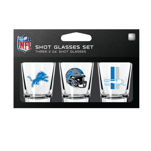Detroit Lions Shot Glass Set 3 Pack - Mojo Licensing