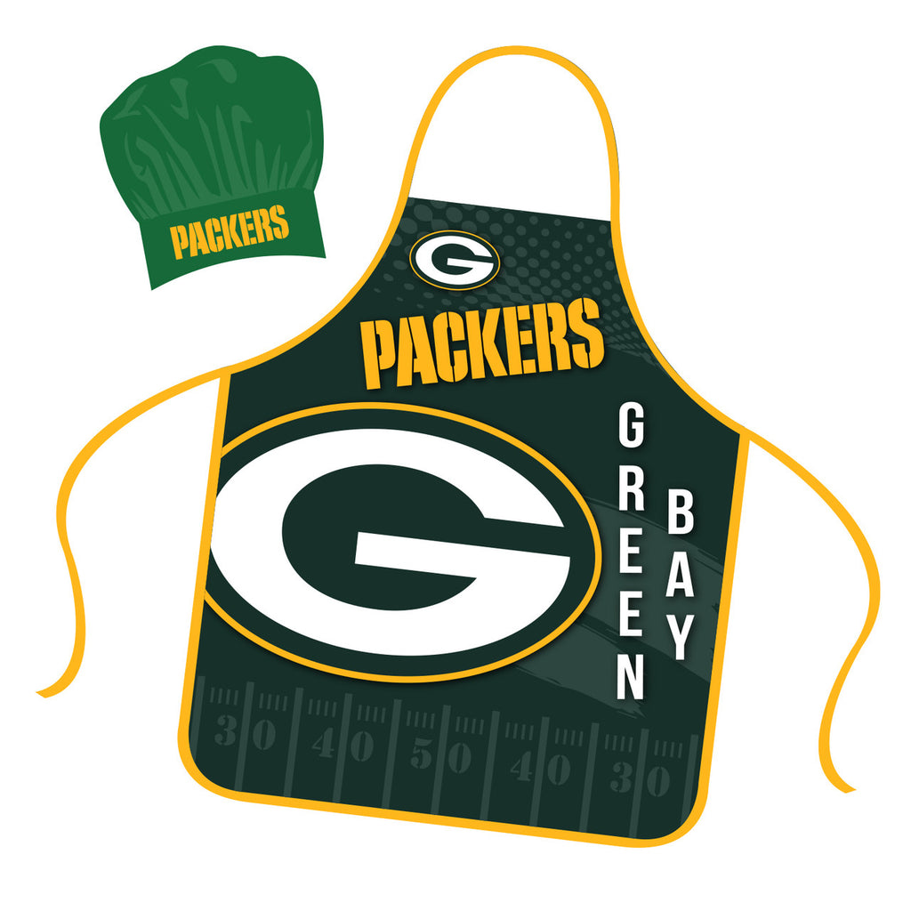 Green Bay Packers Chef Hat and Apron Set - Mojo Licensing