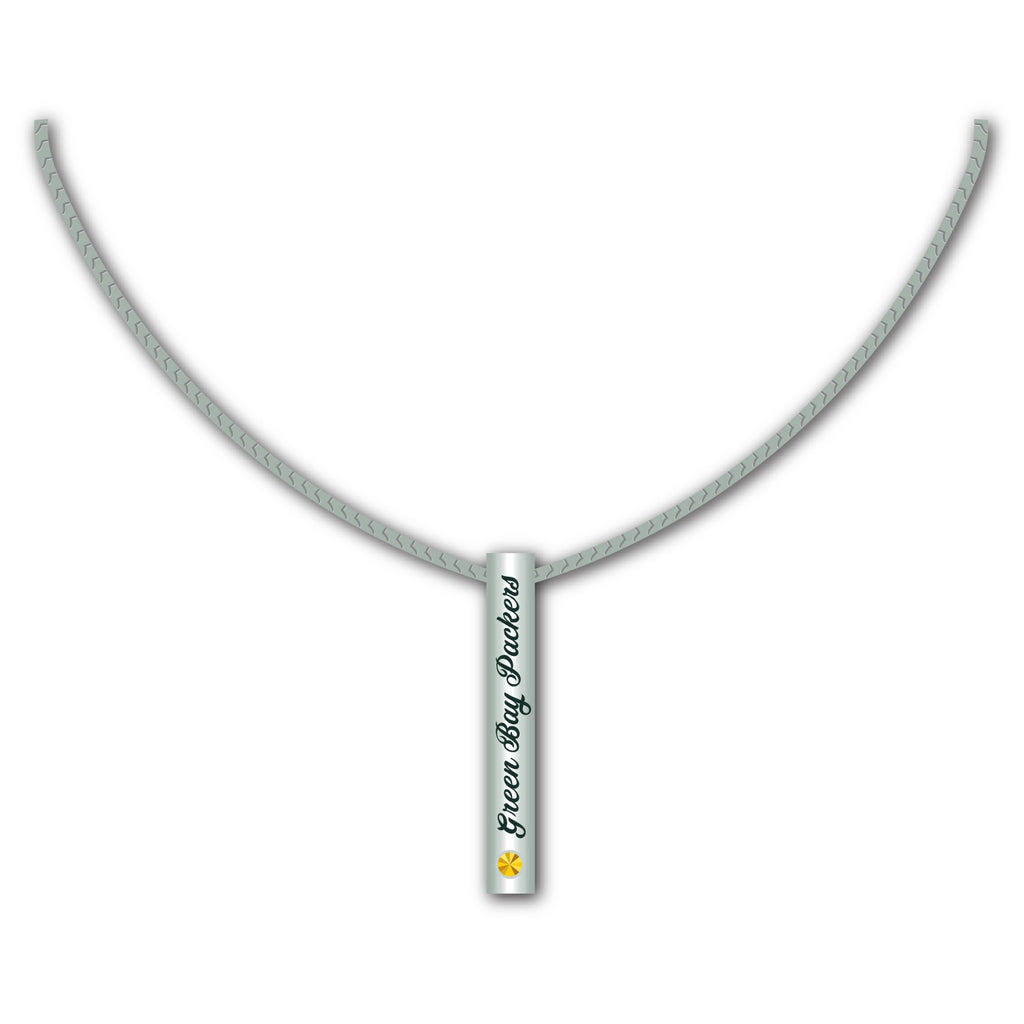 Green Bay Packers Necklace Silver Bar - Mojo Licensing