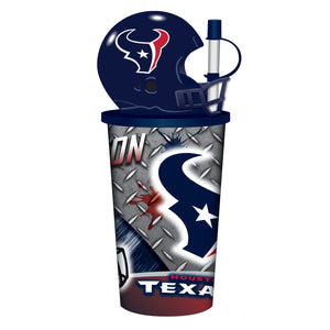 Houston Texans Helmet Cup 32oz Plastic with Straw - Mojo Licensing