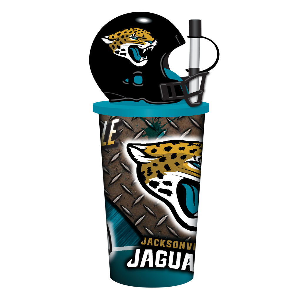 Jacksonville Jaguars Helmet Cup 32oz Plastic with Straw - Mojo Licensing