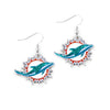 Miami Dolphins Earrings Glitter Dazzle - Aminco