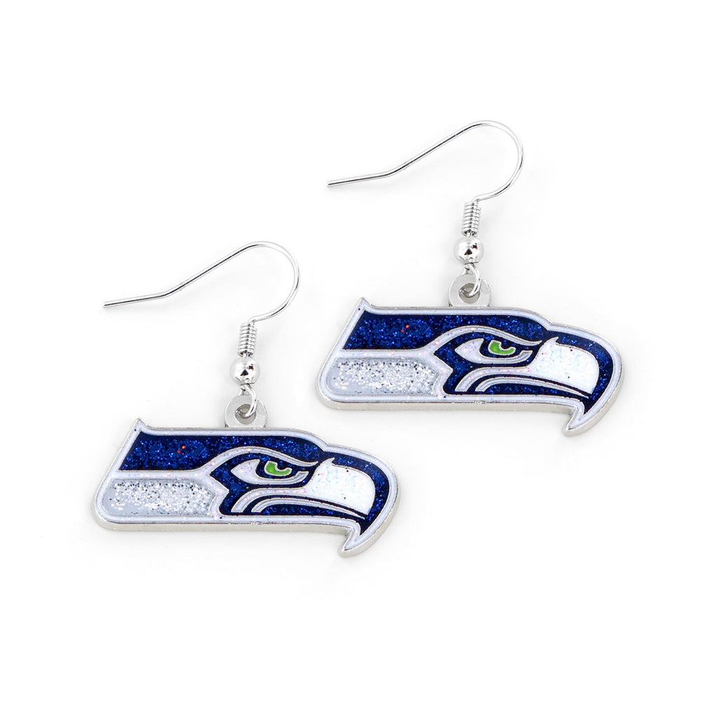 Seattle Seahawks Earrings Glitter Dazzle - Aminco
