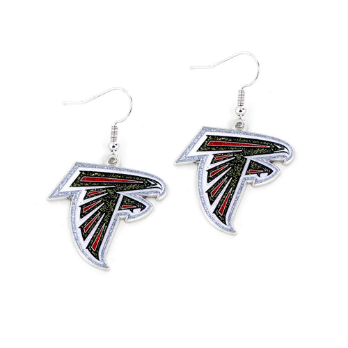 Atlanta Falcons Earrings Glitter Dazzle - Aminco