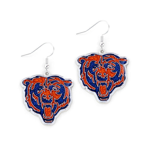 Chicago Bears Earrings Glitter Dazzle - Aminco