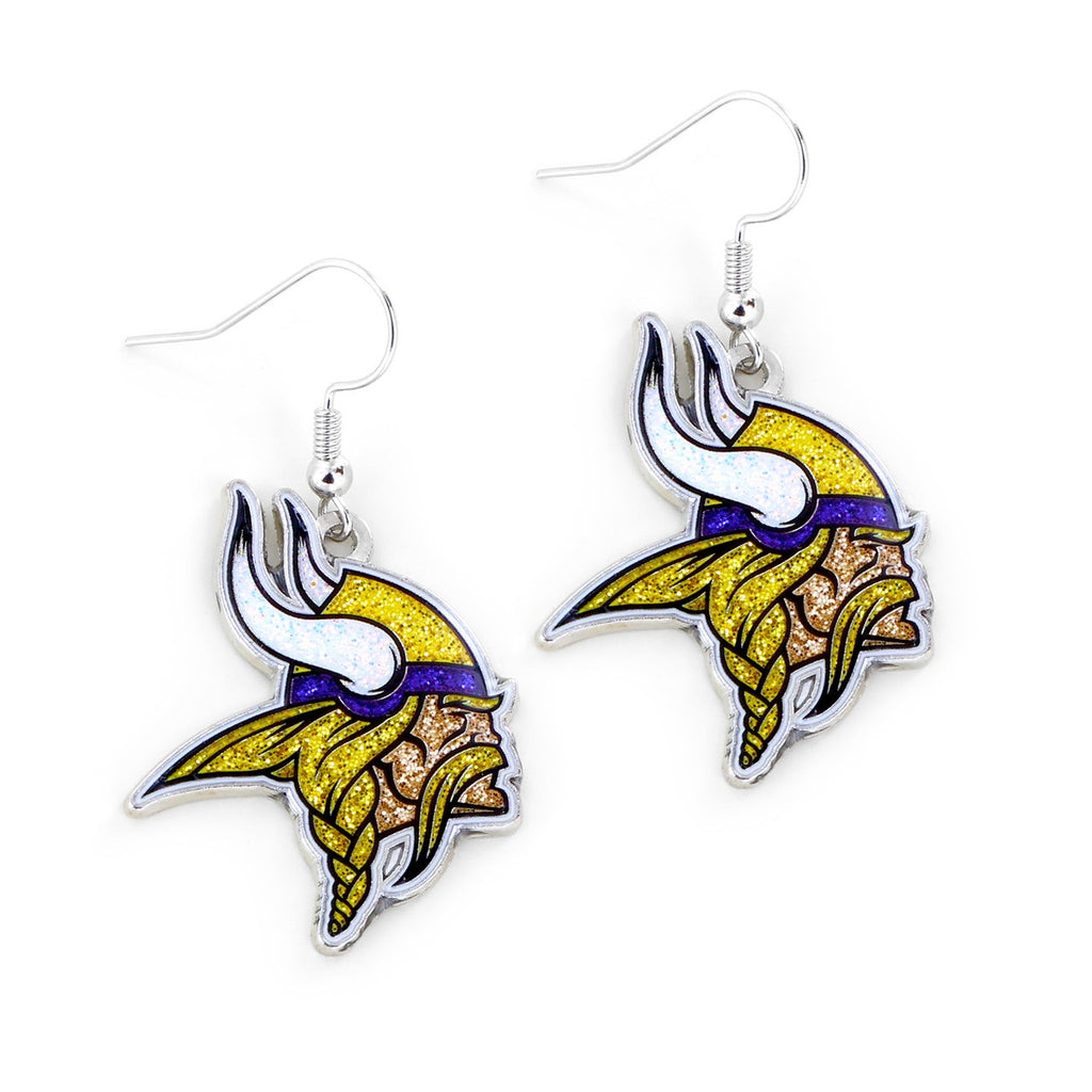 Minnesota Vikings Earrings Glitter Dazzle - Aminco
