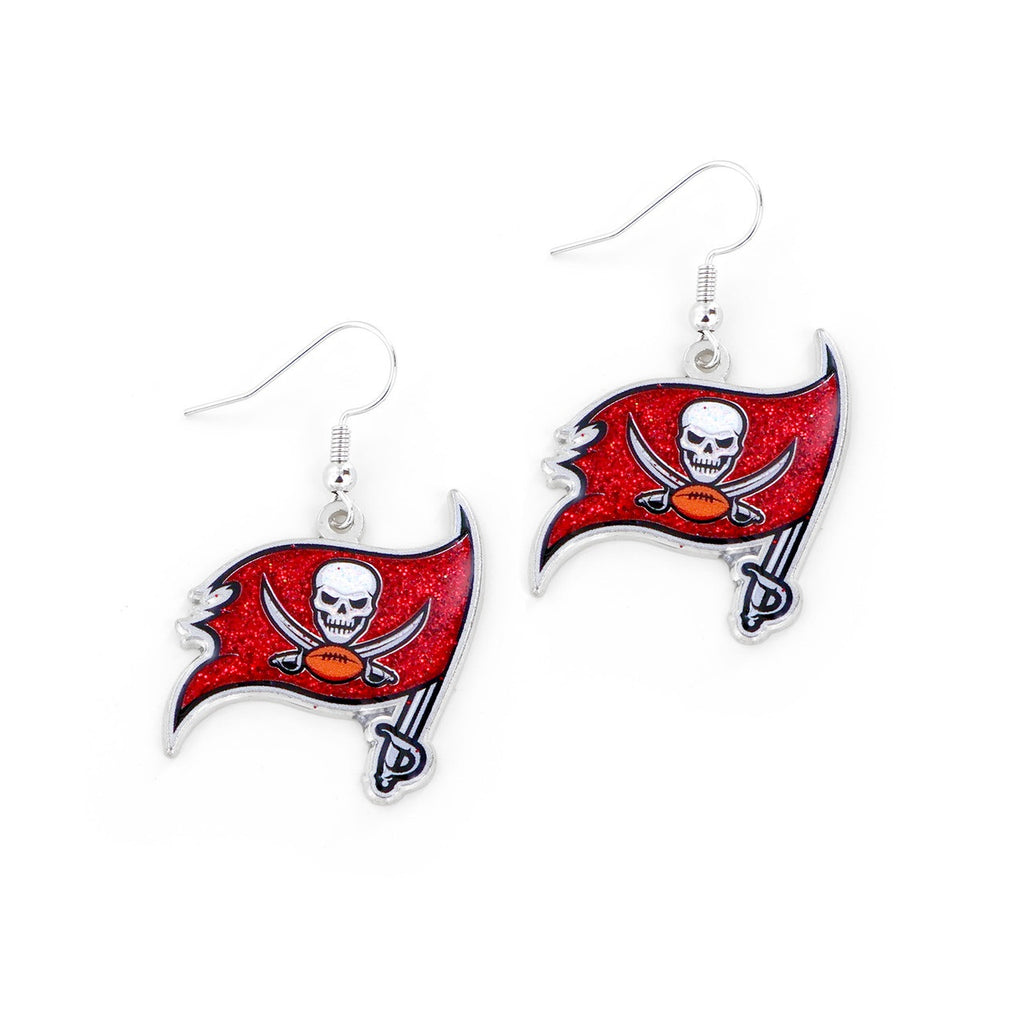 Tampa Bay Buccaneers Earrings Glitter Dazzle - Aminco