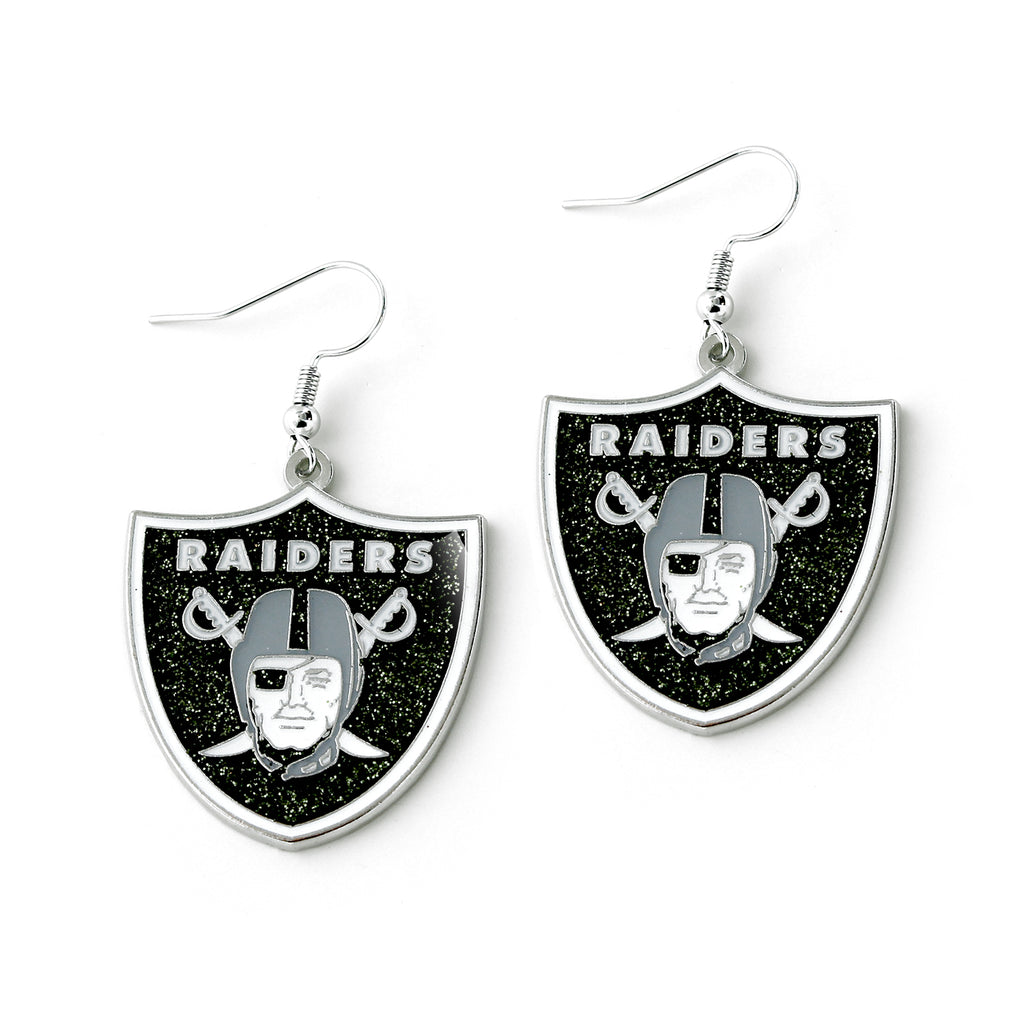 Las Vegas Raiders Earrings Glitter Dazzle - Aminco