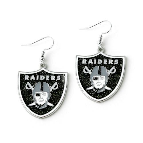 Las Vegas Raiders Earrings Glitter Dazzle - Aminco