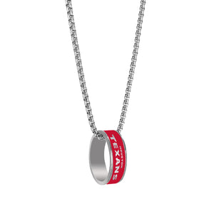 Houston Texans Necklace Fashion Ring Pendant Silver - Aminco