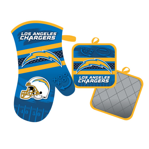Los Angeles Chargers Oven Mitt and Pot Holder Set - Mojo Licensing