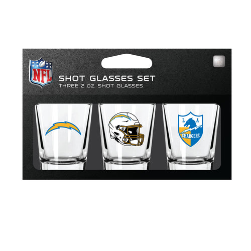 Los Angeles Chargers Shot Glass Set 3 Pack - Mojo Licensing