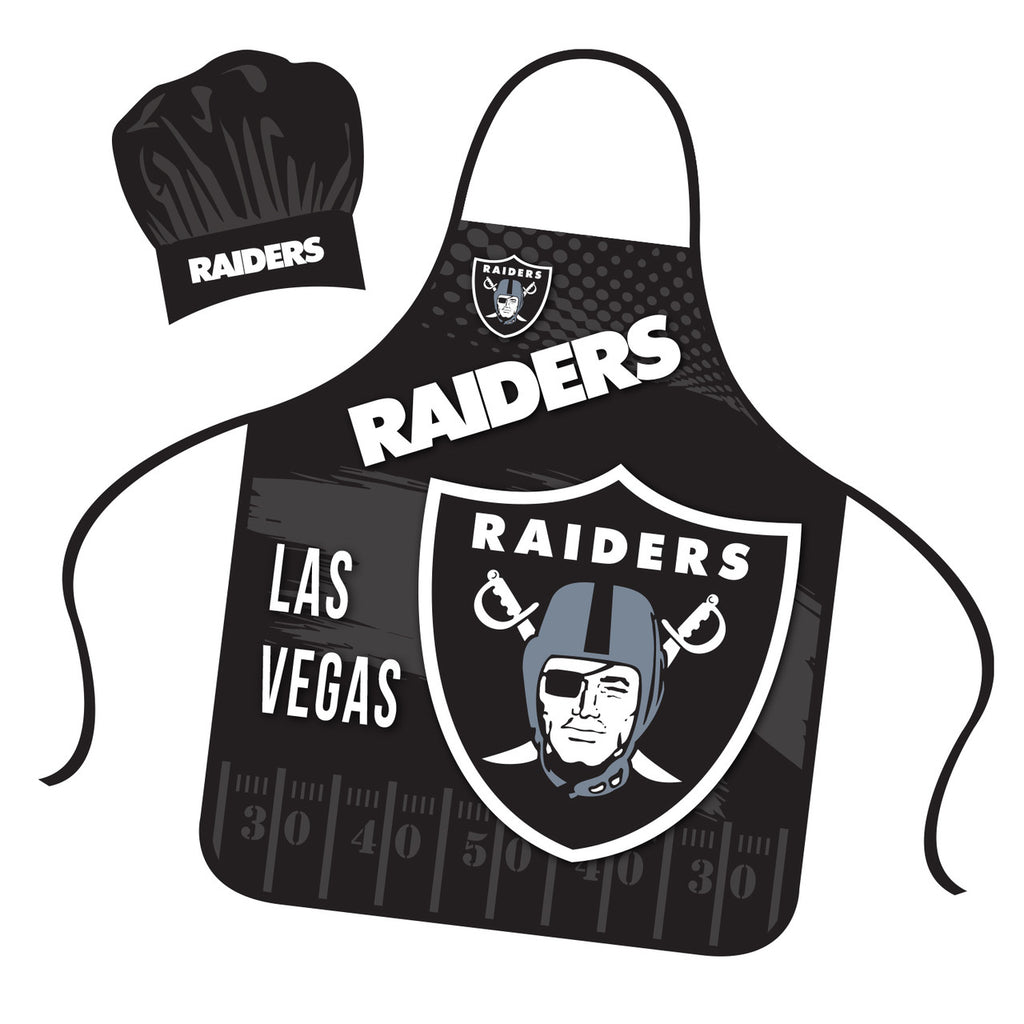 Las Vegas Raiders Chef Hat and Apron Set - Mojo Licensing