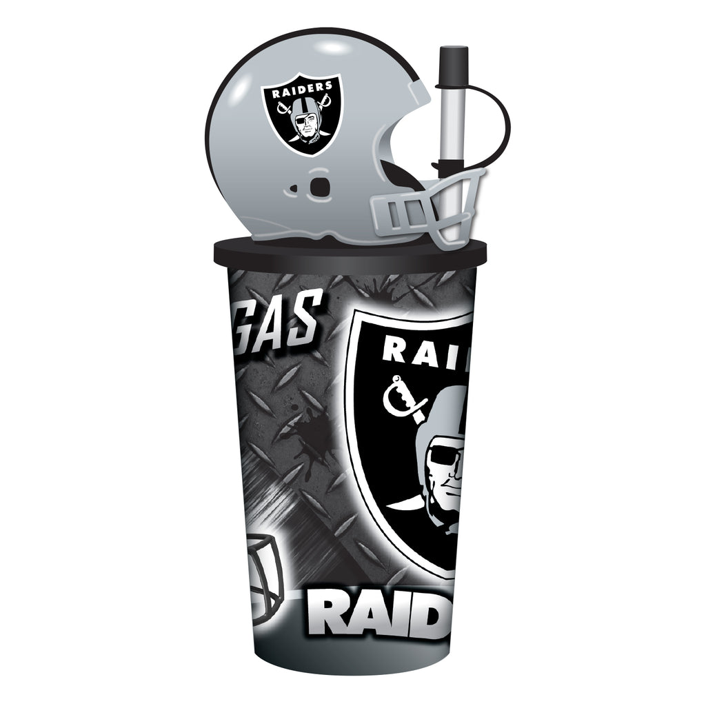 Las Vegas Raiders Helmet Cup 32oz Plastic with Straw - Mojo Licensing