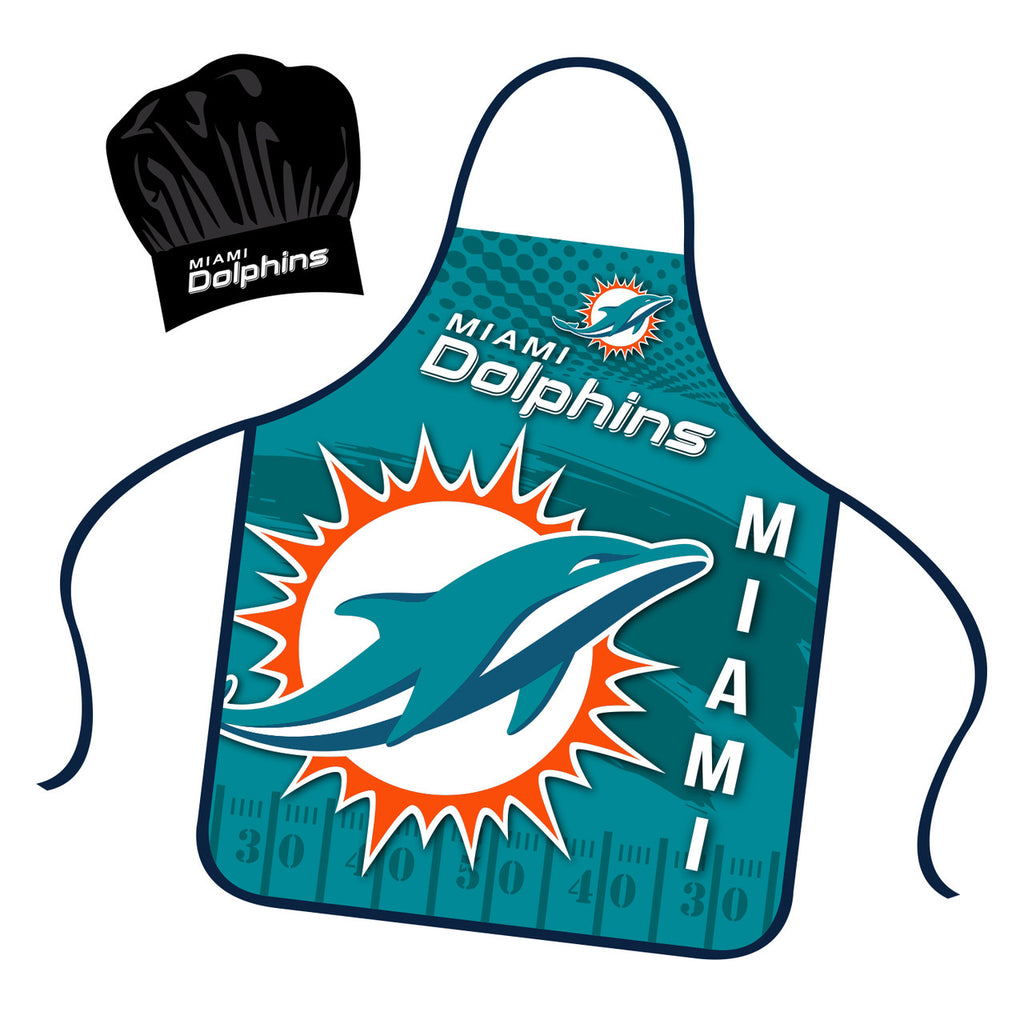 Miami Dolphins Chef Hat and Apron Set - Mojo Licensing