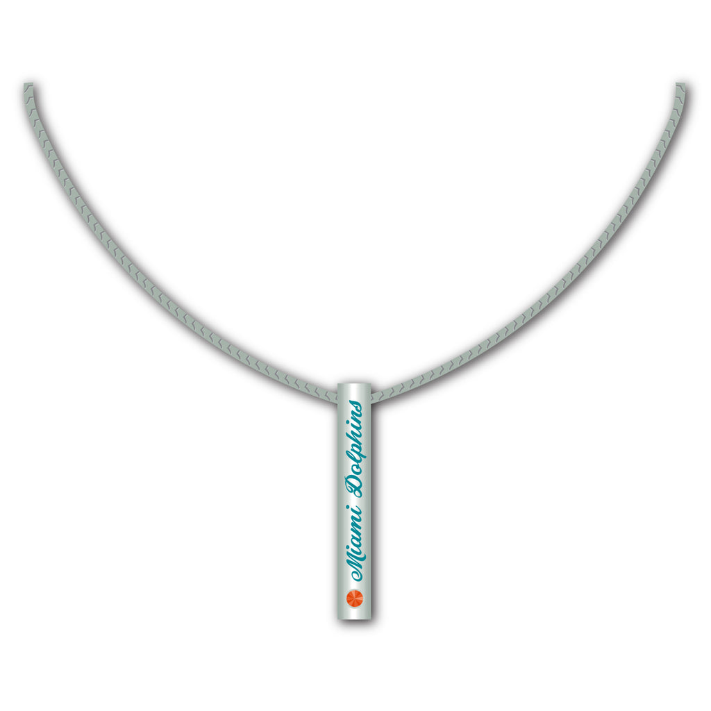 Miami Dolphins Necklace Silver Bar - Mojo Licensing