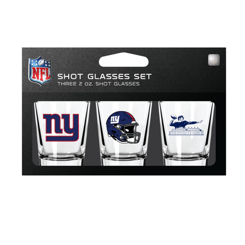 New York Giants Shot Glass Set 3 Pack - Mojo Licensing