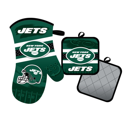 New York Jets Oven Mitt and Pot Holder Set - Mojo Licensing