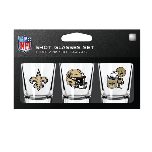 New Orleans Saints Shot Glass Set 3 Pack - Mojo Licensing