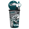 Philadelphia Eagles Helmet Cup 32oz Plastic with Straw - Mojo Licensing