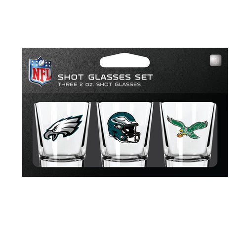 Philadelphia Eagles Shot Glass Set 3 Pack - Mojo Licensing