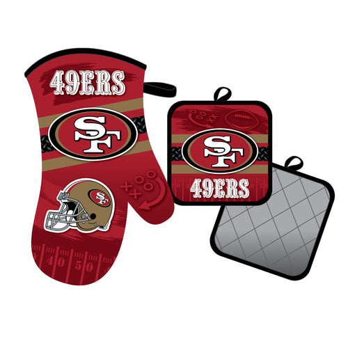 San Francisco 49ers Oven Mitt and Pot Holder Set - Mojo Licensing