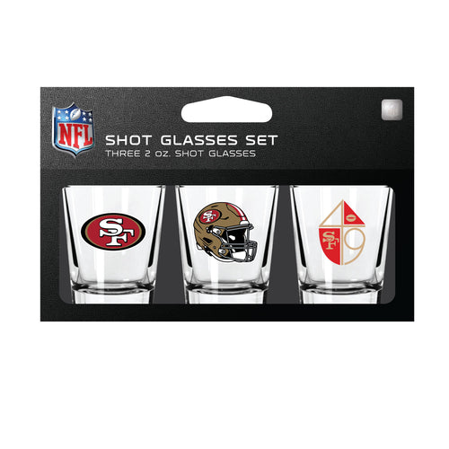 San Francisco 49ers Shot Glass Set 3 Pack - Mojo Licensing