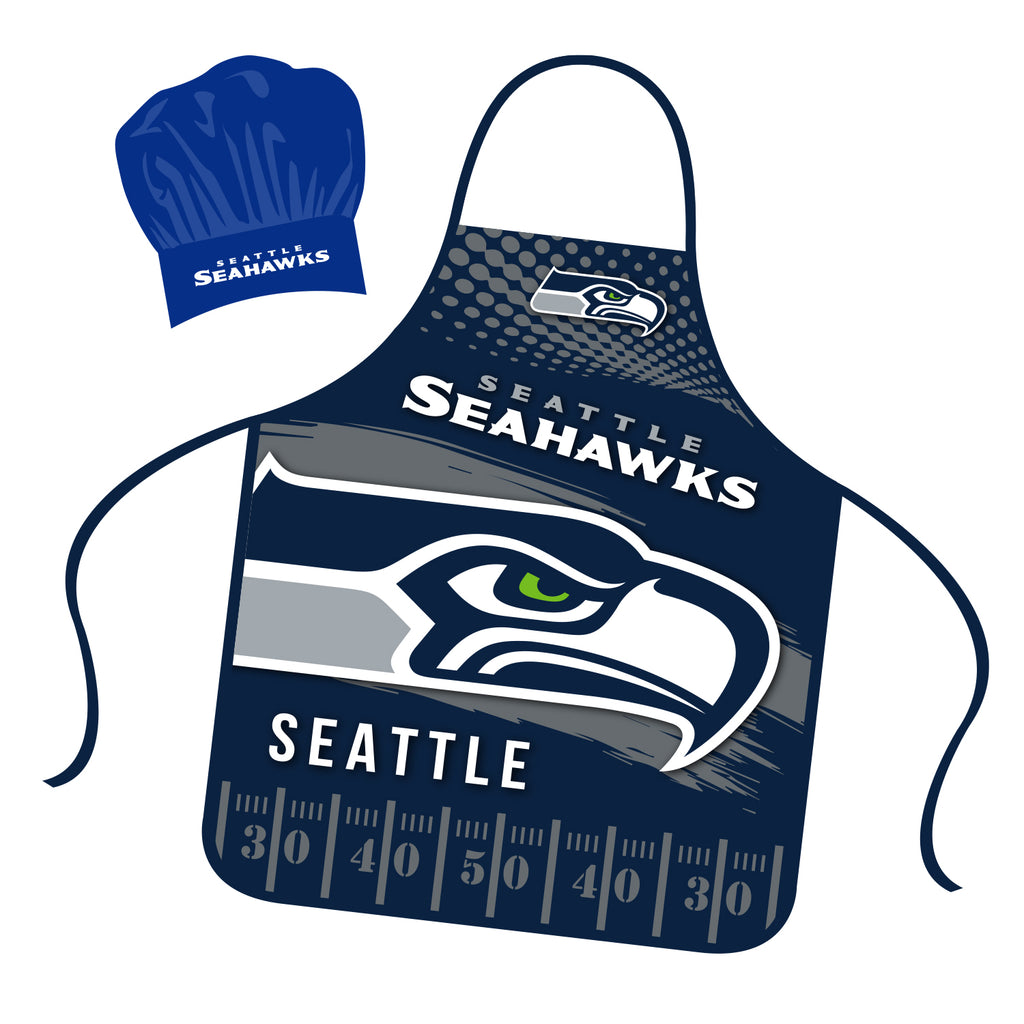 Seattle Seahawks Chef Hat and Apron Set - Mojo Licensing