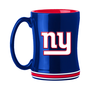 New York Giants Coffee Mug 14oz Sculpted Relief Team Color - Logo Brands