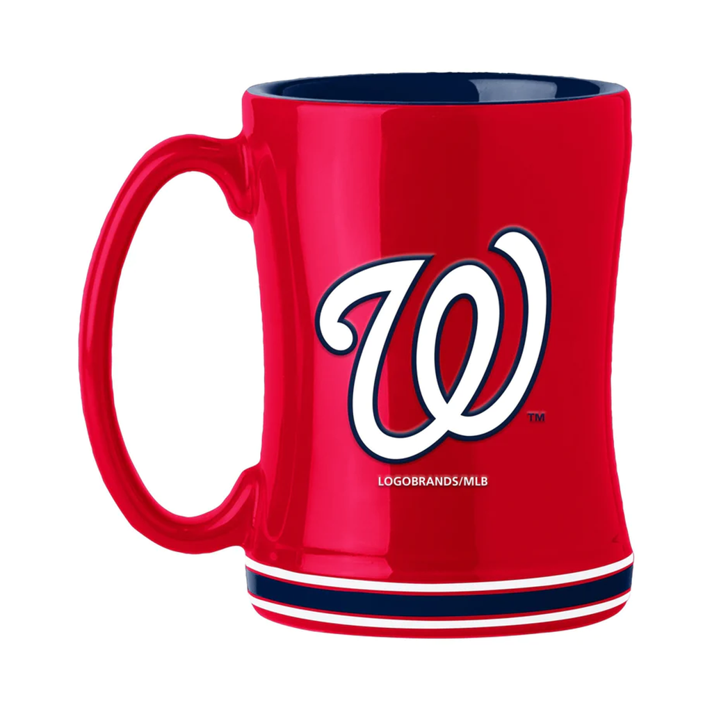 Washington Nationals Coffee Mug 14oz Sculpted Relief Team Color - Logo Brands