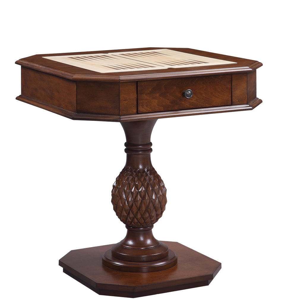 HomeRoots 347432 28 x 28 x 30 in. Cherry Wood Poly-Resin Game Table