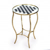 HomeRoots 389931 26.5 x 19 x 19 in. Antique Gold Black & White Game Table