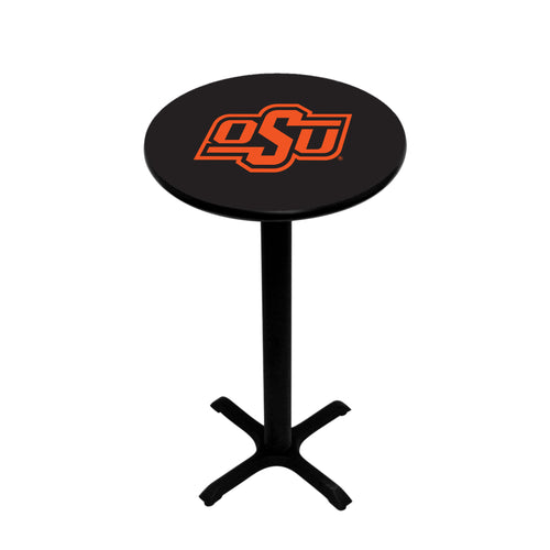OKLAHOMA STATE PEDESTAL PUB TABLE BLACK - OKSPTB214
