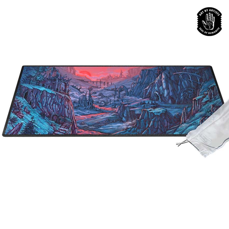 Orange Nebula: Curator: Arcane Landscapes: The Ruins (Brittany Bowman) Desk Mat